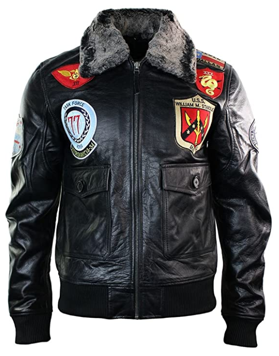 Giubbotto di volo pilota militare Top Gun Us navy piloti militari aviazione aviatore aviatori giacca giacche pelle